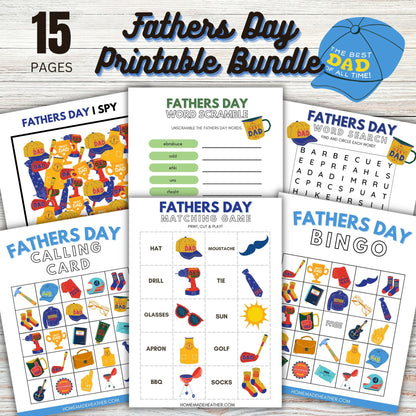 Fathers Day Printable Activity Bundle - Fathers Day Printable PDF - Instant Download