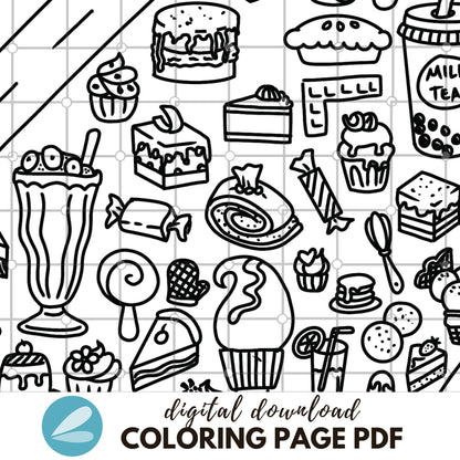 GIANT Birthday Cupcake Coloring Page - Birthday Cupcake PDF - Instant Download