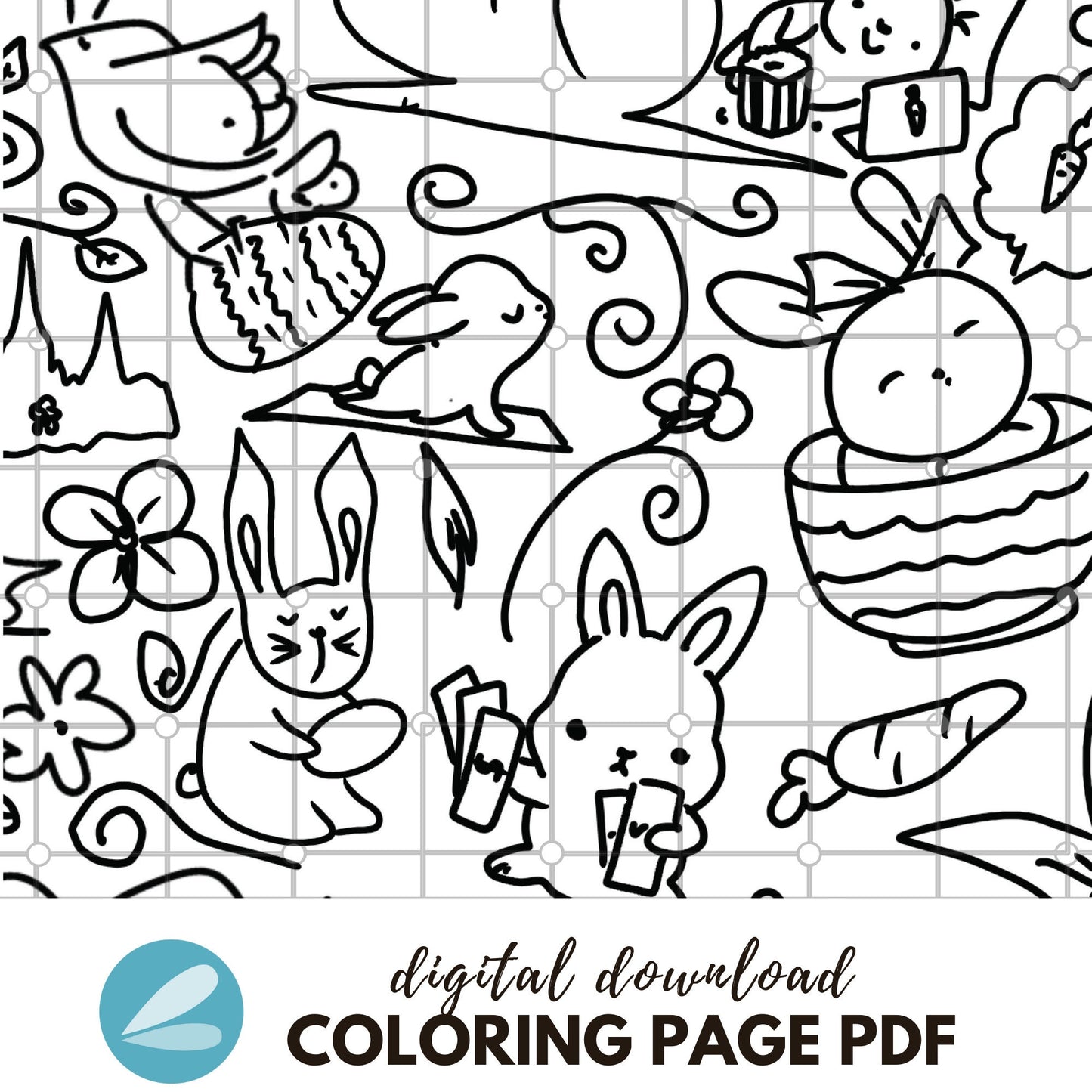 GIANT Easter Egg Coloring Page - Easter Egg Printable PDF - Instant Download