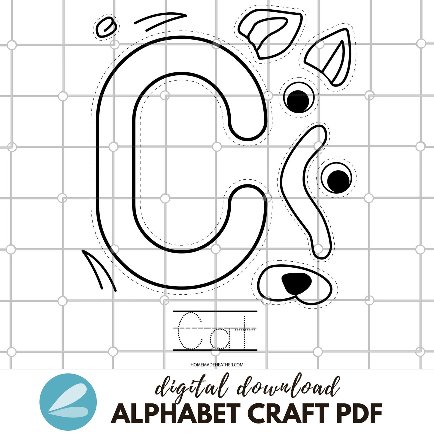 Alphabet Printable CRAFT Templates - Alphabet Animal Craft PDF - Instant Download