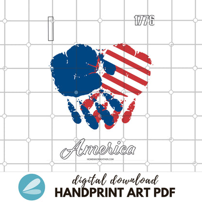 Patriotic Printable Handprint Art Templates - Patriotic Handprint ART PDF - Instant Download