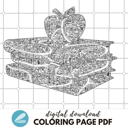 GIANT Back to School Coloring Page - Back to School PDF - Instant Download
