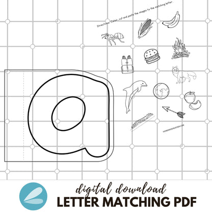 Alphabet Letter Matching Printables - Alphabet Craft PDF - Instant Download