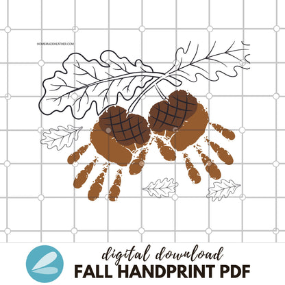 Fall Printable Handprint Art Templates - Fall Handprint ART PDF - Instant Download