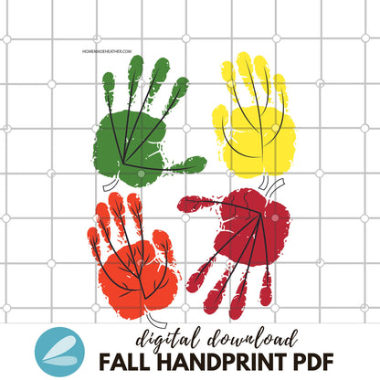 Fall Printable Handprint Art Templates - Fall Handprint ART PDF - Instant Download