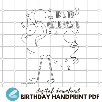 Birthday Printable Handprint Art Templates - Birthday Handprint ART PDF - Instant Download