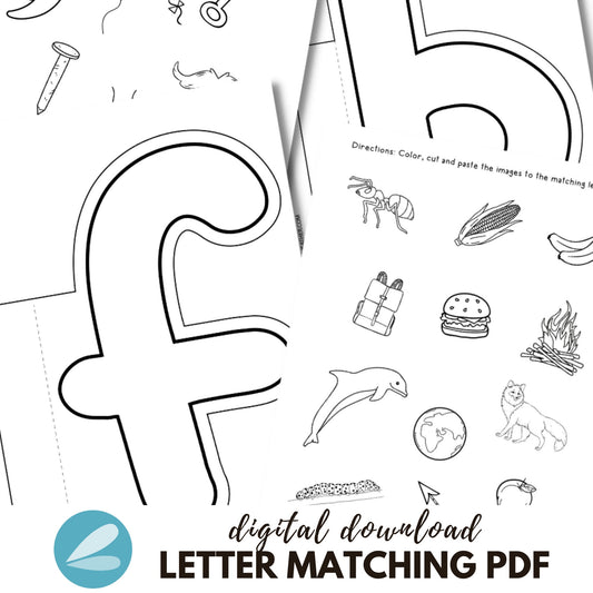 Alphabet Letter Matching Printables - Alphabet Craft PDF - Instant Download