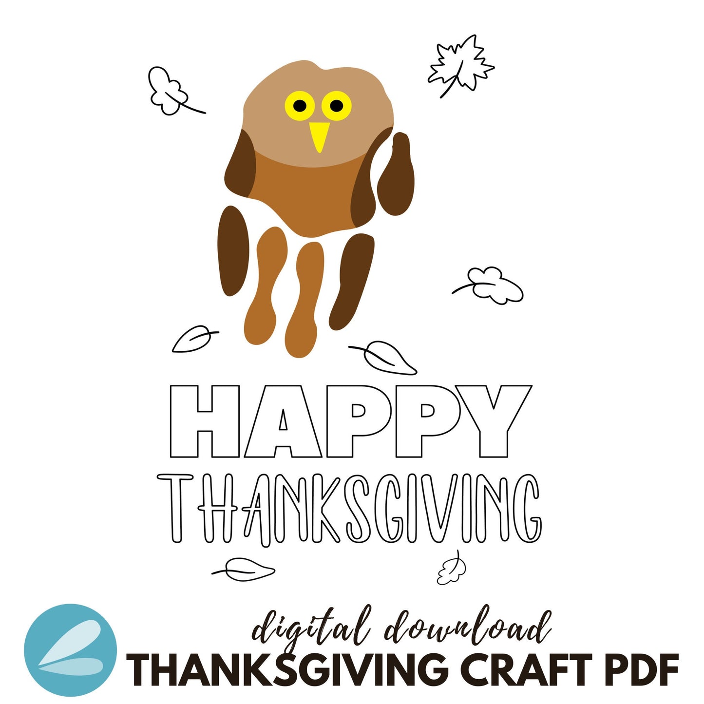 Thanksgiving Printable Handprint Art Templates - Thanksgiving Handprint ART PDF - Instant Download