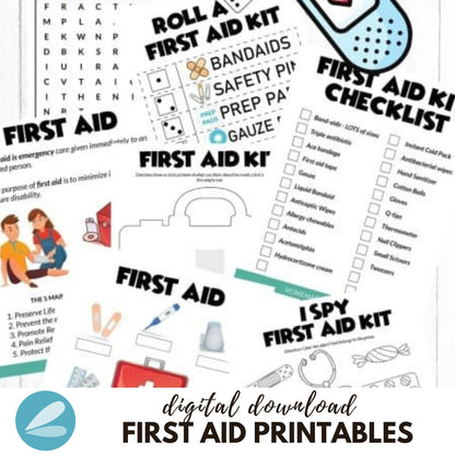 First Aid Printable Pages - First Aid Work Sheets PDF - Instant Download