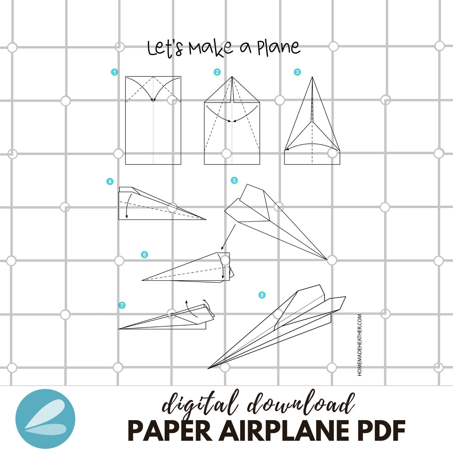 Paper Airplane Printable Pages - Paper Airplane PDF - Instant Download