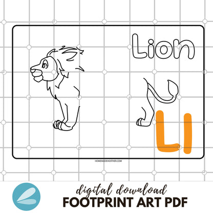 Alphabet Printable Footprint Art Templates - Alphabet Footprint ART PDF - Instant Download