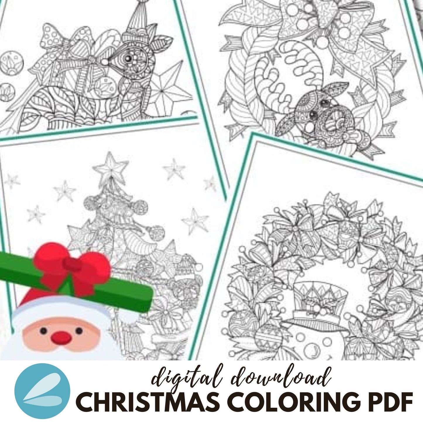 Christmas Printable Coloring Pages - Christmas Coloring Sheets PDF - Instant Download