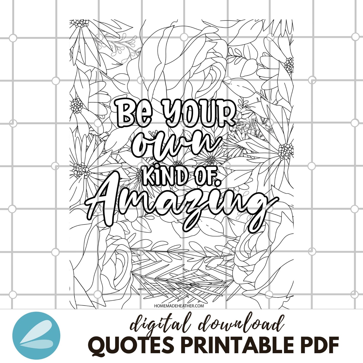 Motivational Quote Printable Coloring Pages - Quote Coloring Sheets PDF - Instant Download
