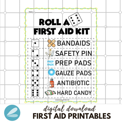 First Aid Printable Pages - First Aid Work Sheets PDF - Instant Download