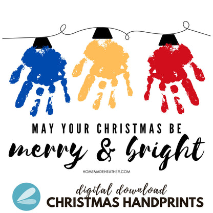 Christmas Handprint Art Printable Templates - Christmas Quote Handprint ART PDF - Instant Download