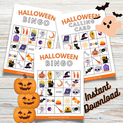 Halloween Printable Bingo - Halloween Bingo Game Printable - Halloween Game Instant Download
