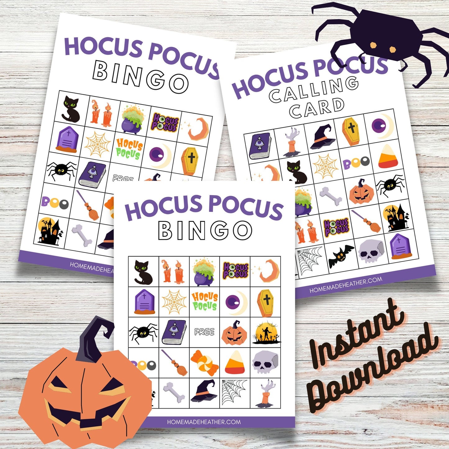 Hocus Pocus Printable Bingo - Hocus Pocus Bingo Game Printable - Halloween Instant Download