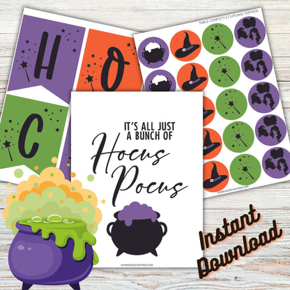 Hocus Pocus Party Printable Decor - Hocus Pocus Party Printables - Halloween Instant Download