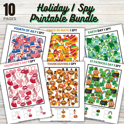 Holiday I Spy Printable Bundle - I Spy Bundle Printable PDF - Instant Download