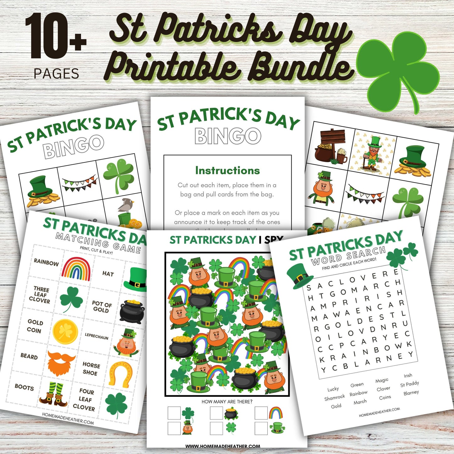 St Patricks Day Printable Activity Bundle - St Patricks Day Printable PDF - Instant Download