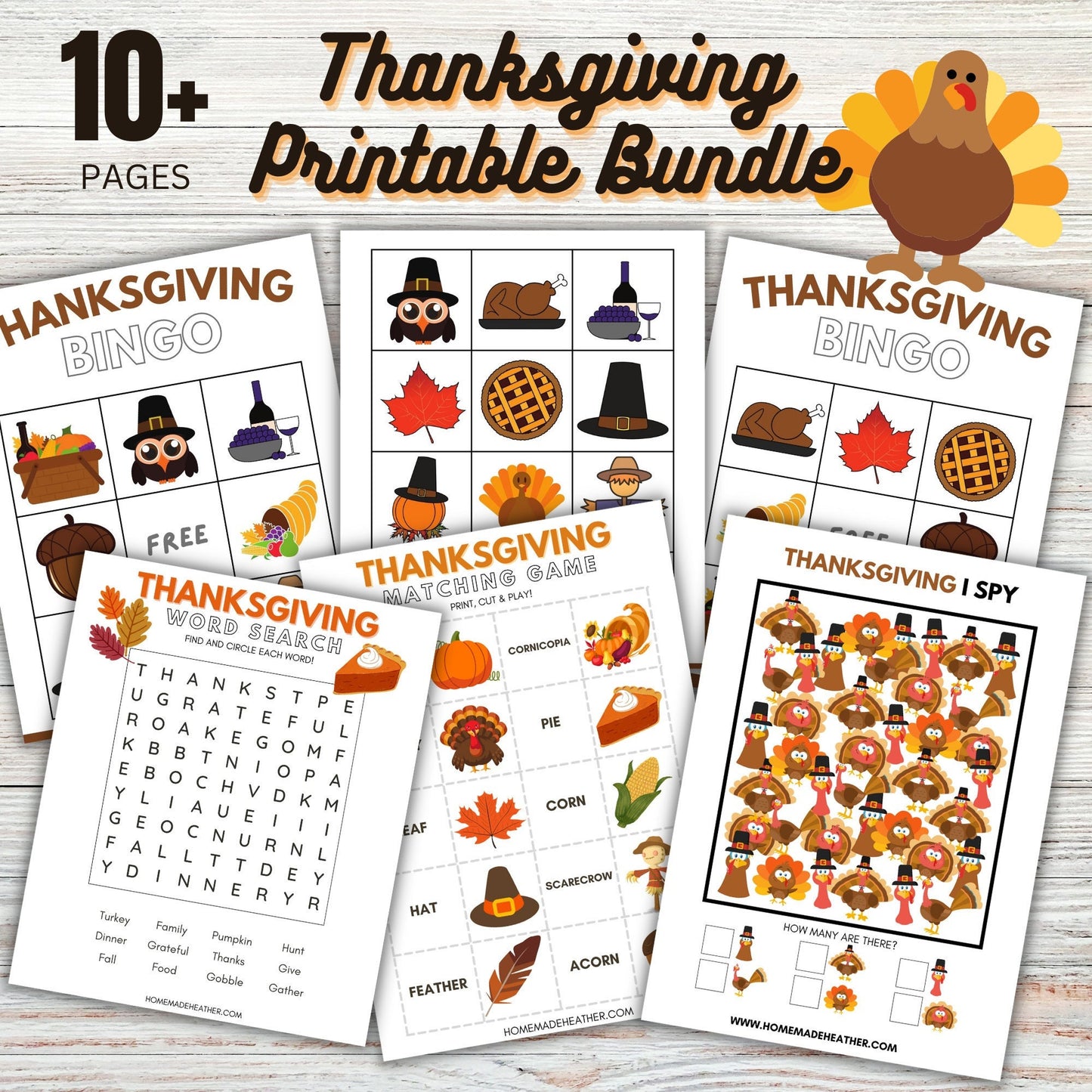 Thanksgiving Printable Activity Bundle - Thanksgiving Printable PDF - Instant Download