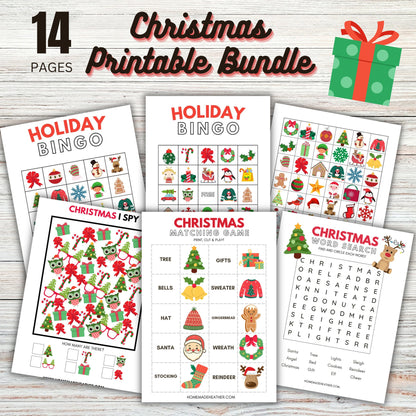 Christmas Printable Activity Bundle - Christmas Printable PDF - Instant Download