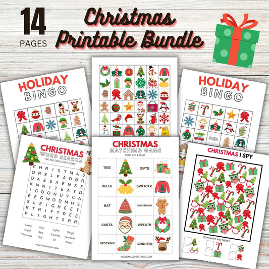 Christmas Printable Activity Bundle - Christmas Printable PDF - Instant Download