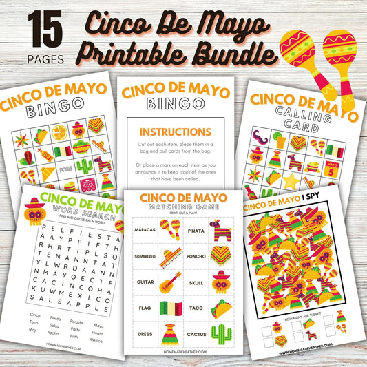 Cinco De Mayo Printable Activity Bundle - Cinco De Mayo Printable PDF - Instant Download