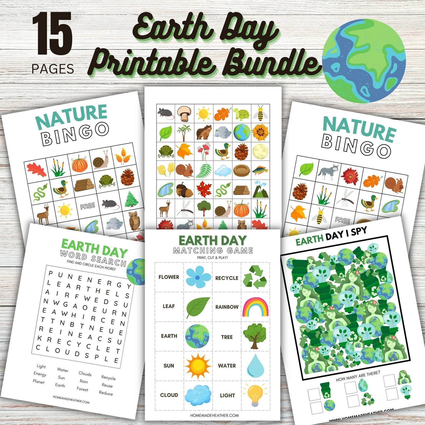 Earth Day Printable Activity Bundle - Earth Day Printable PDF - Instant Download