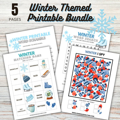 Winter Themed Printable Bundle - Winter Themed Bundle Printable PDF - Instant Download