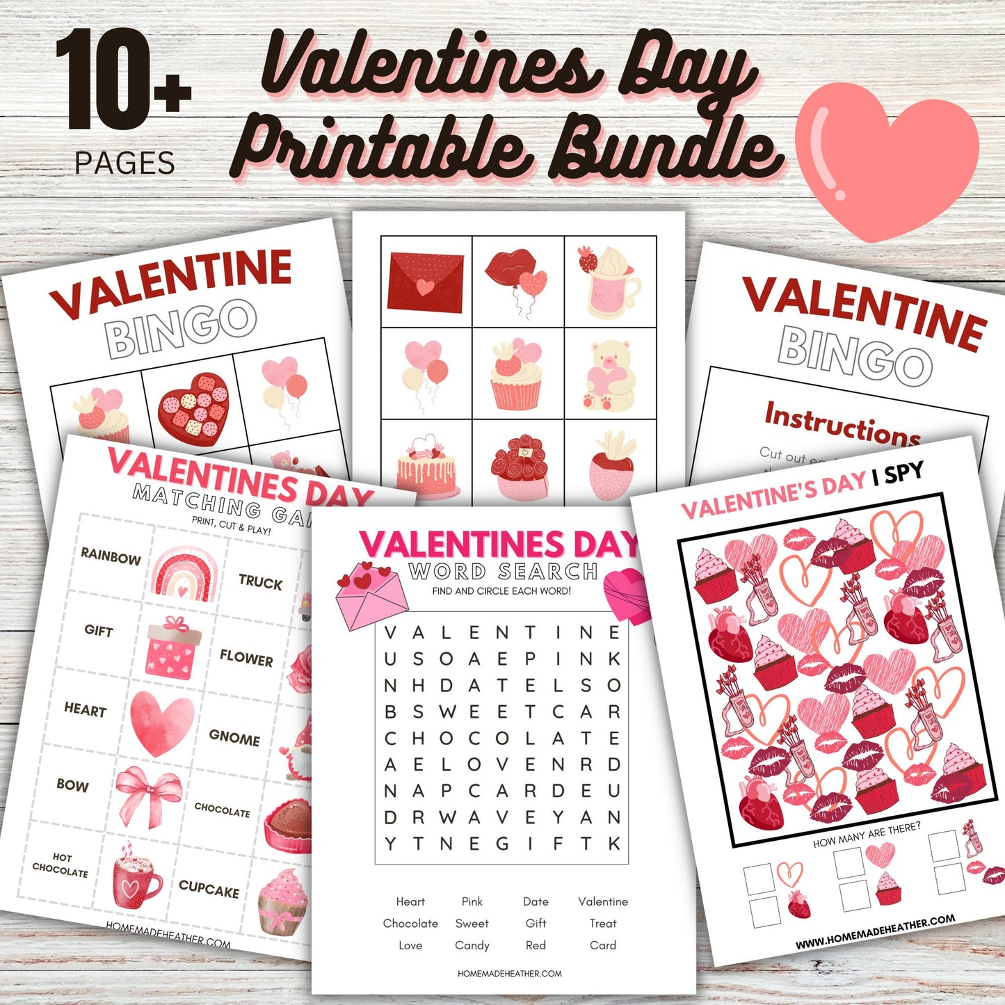 Valentines Day Printable Activity Bundle - Valentines Day Printable PDF - Instant Download