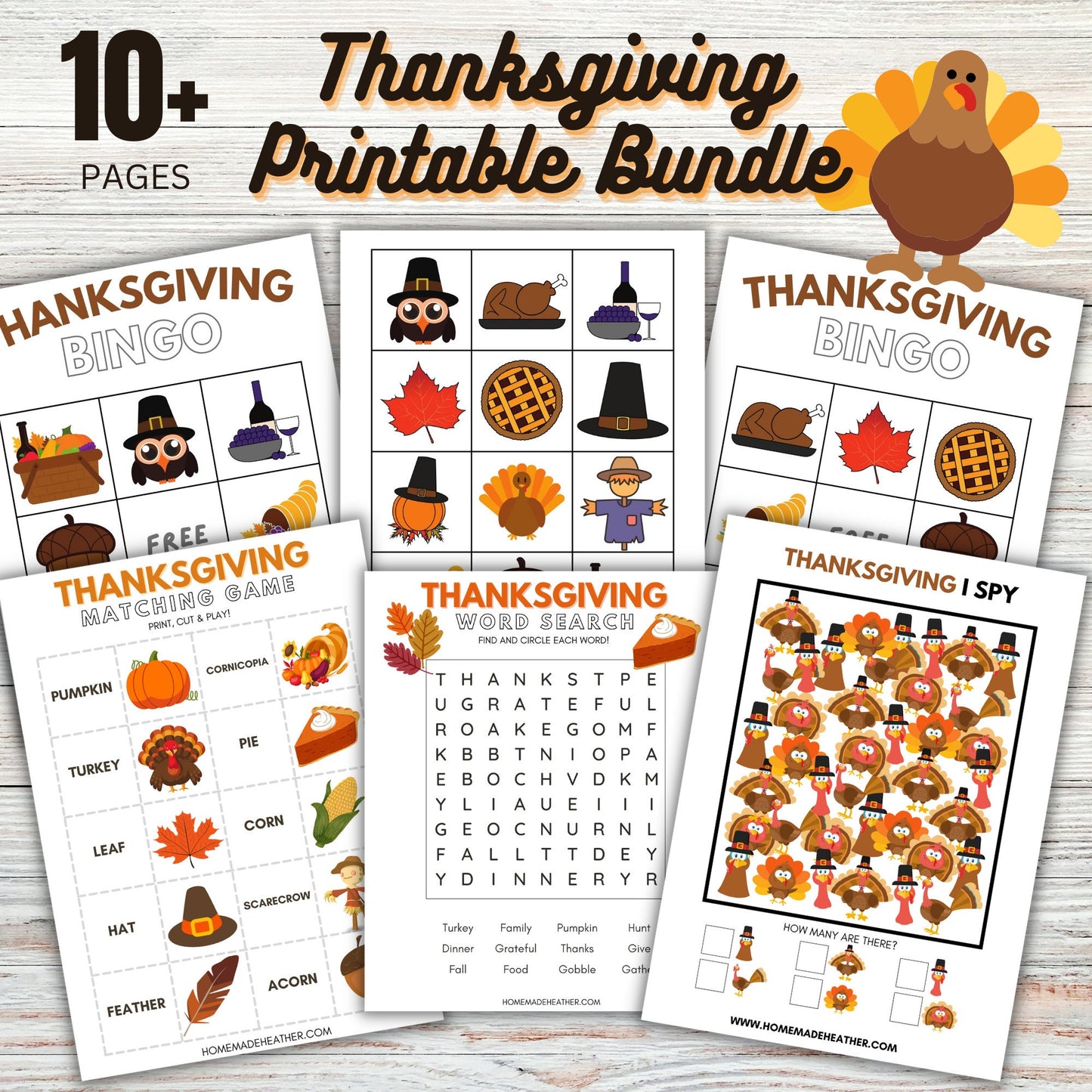 Thanksgiving Printable Activity Bundle - Thanksgiving Printable PDF - Instant Download