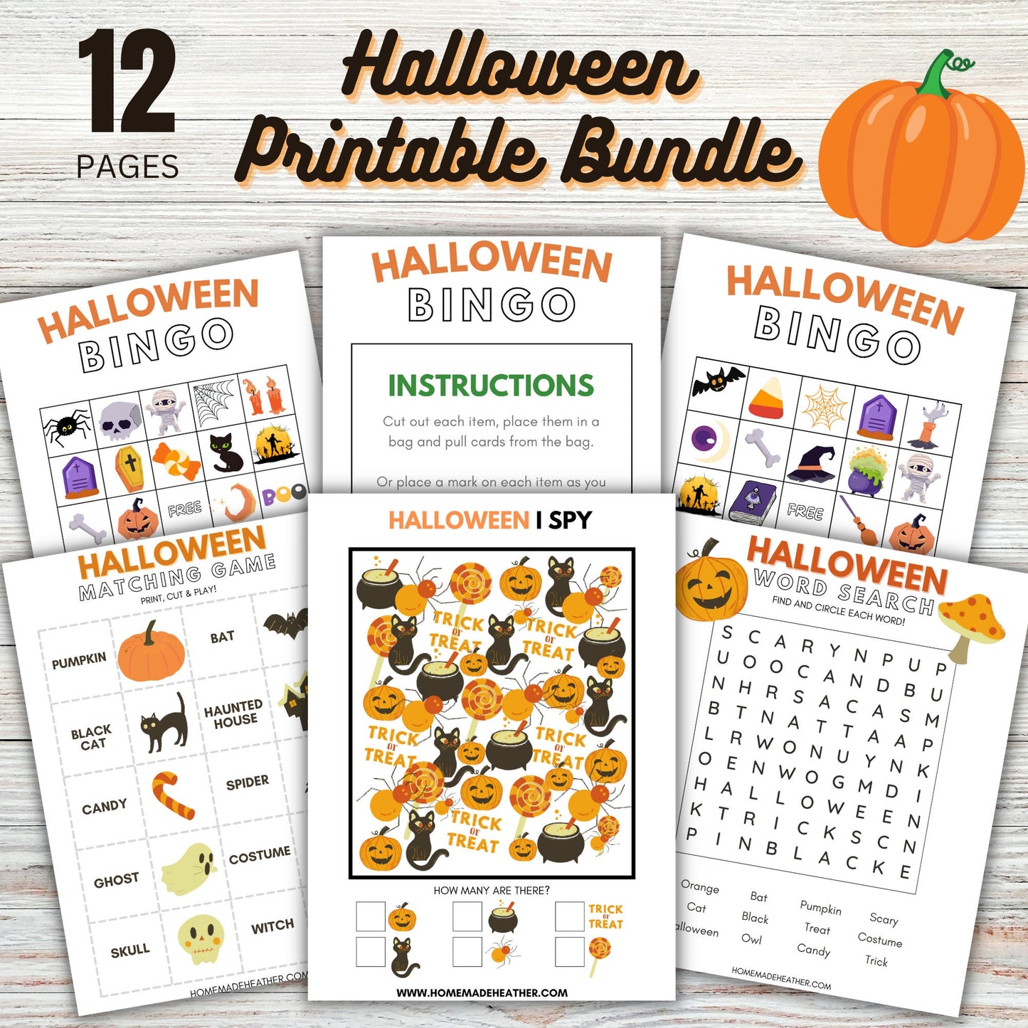 Halloween Printable Activity Bundle - Halloween Printable PDF - Instant Download