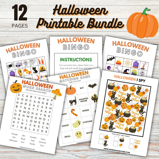 Halloween Printable Activity Bundle - Halloween Printable PDF - Instant Download