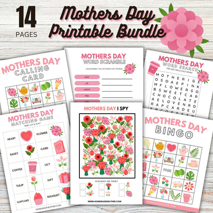 Mothers Day Printable Activity Bundle - Mothers Day Printable PDF - Instant Download