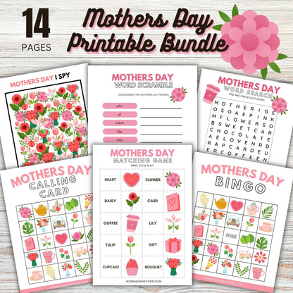 Mothers Day Printable Activity Bundle - Mothers Day Printable PDF - Instant Download